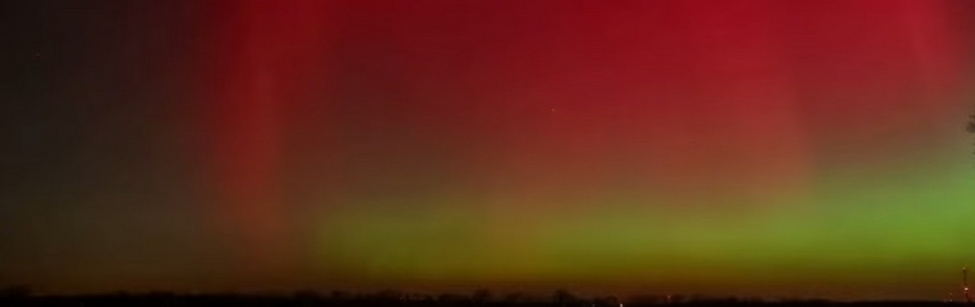 Северное сияние в Луганске январь.